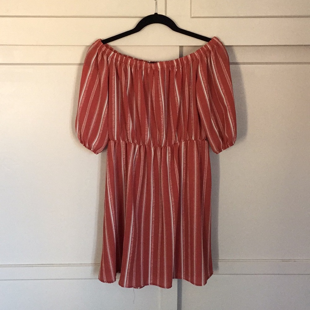Pink and white striped dress